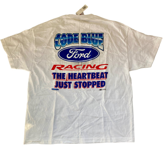 Vintage FORD RACING "Code Blue" NASCAR T-Shirt Size 2XL NEW w/ Tags!