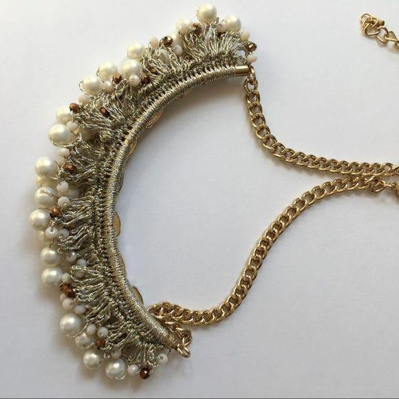 New Coco + Carmen Gold Pearl Statement Necklace