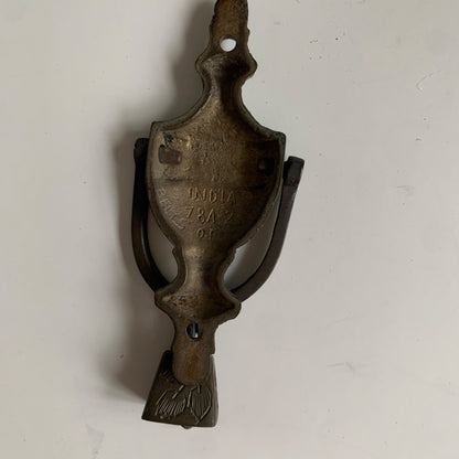 Vintage Bells of Sarna Door Knocker w/ Bell Small Engraved India Metal