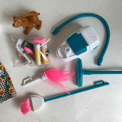 Mattel Barbie So Much To Do Cleaning House Set Vacuum Dog Dress