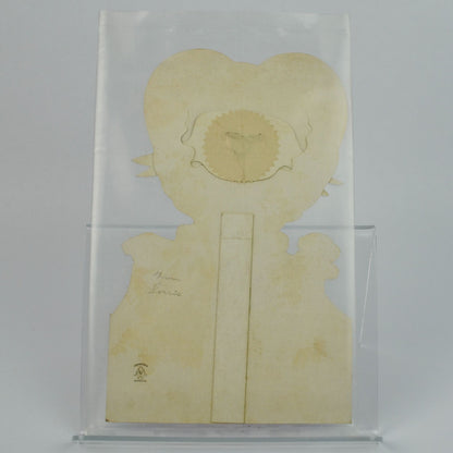 Vintage Googly Eyed Girl Valentine Card Large