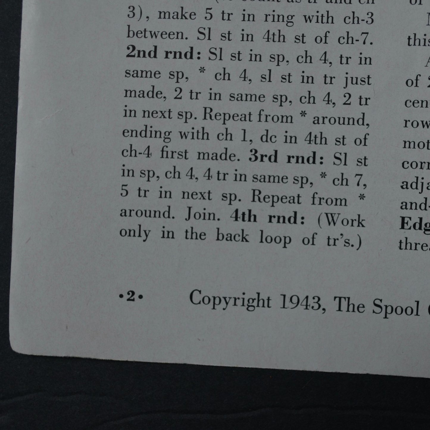 Vintage 1943 Doilies Pattern Book No. 201 By The Spool Cotton Co.