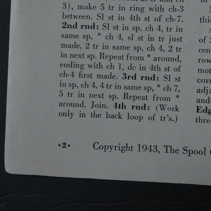 Vintage 1943 Doilies Pattern Book No. 201 By The Spool Cotton Co.