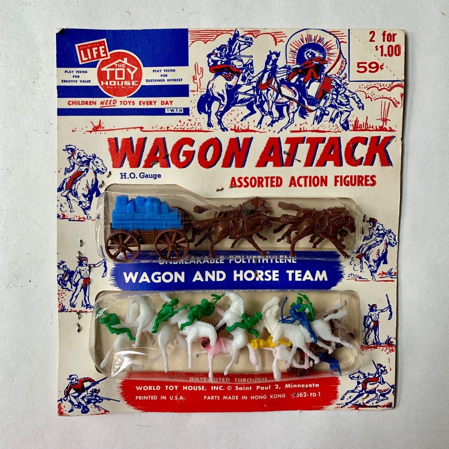 World Toy House Wagon Attack Action Figures Set Vintage NEW NOS