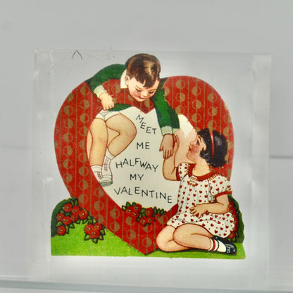 Vintage Valentine's Day Card Meet Me Halfway My