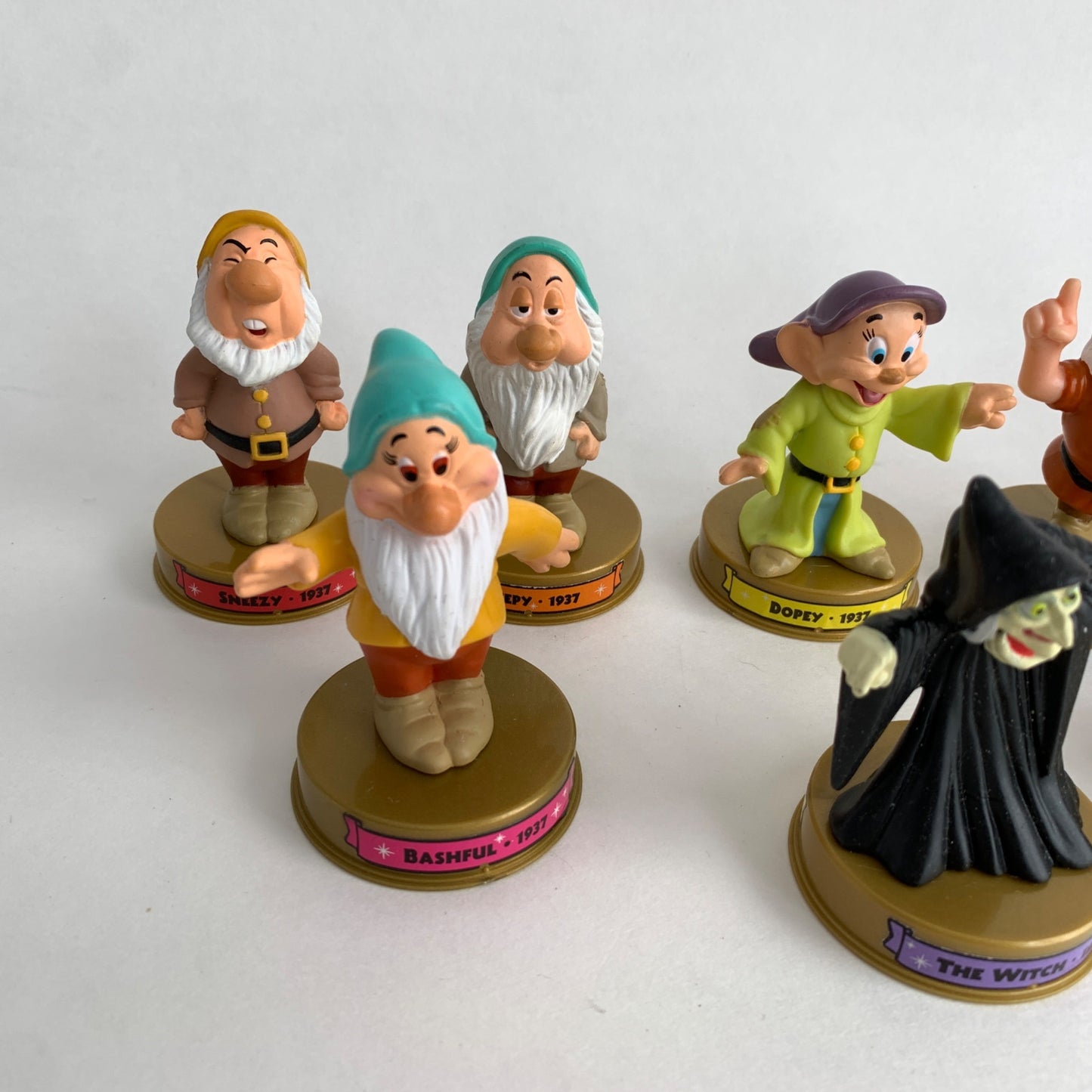 2002 Disney McDonalds Snow White 7 Dwarves Witch Happy Meal Toys