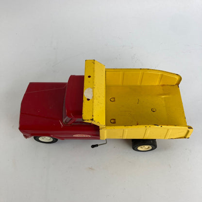 Vintage Tonka Toys Jeep Dump Truck Pressed Steel Red Yellow WORKS!