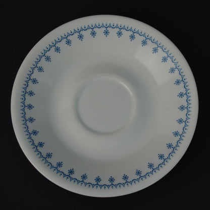 Corelle Corning Snowflake Blue Garland Saucers Lot of 6