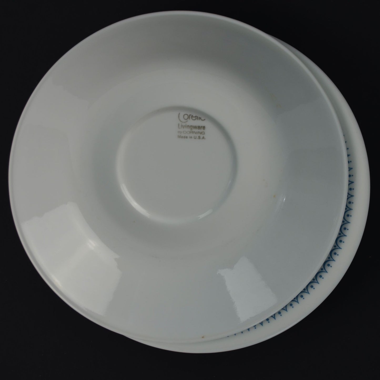 Corelle Corning Snowflake Blue Garland Saucers Lot of 6