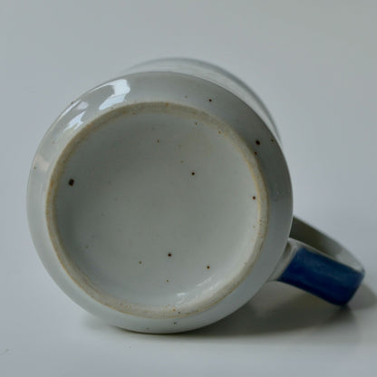 Vintage Blue Speckled Floral Flowers Coffee Mug