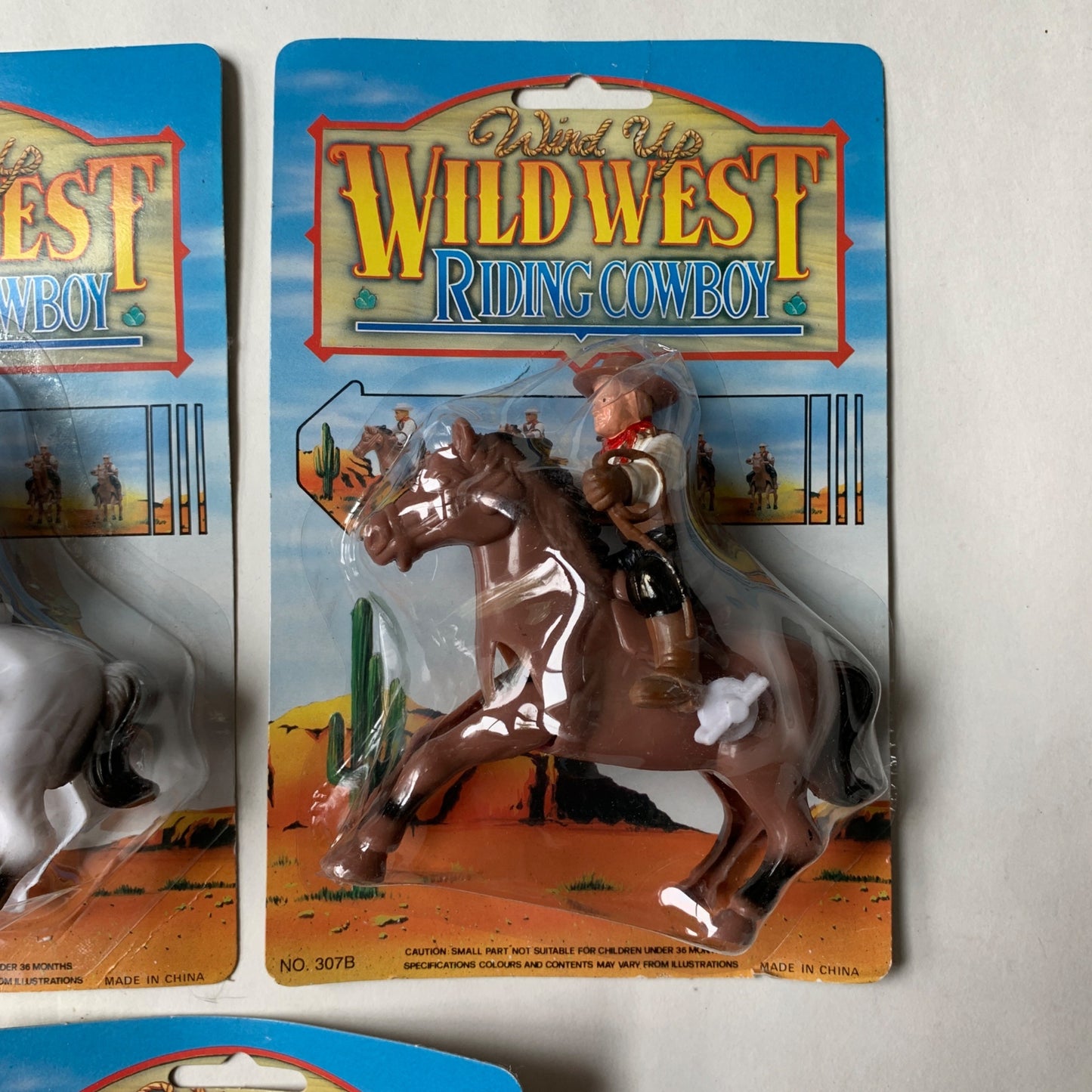 Vintage Wild West Wind Up Riding Cowboy Lot of 3 Toys Figures