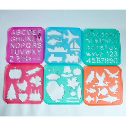 Tupperware Tuppertoys Vintage Set of 6 Stencils