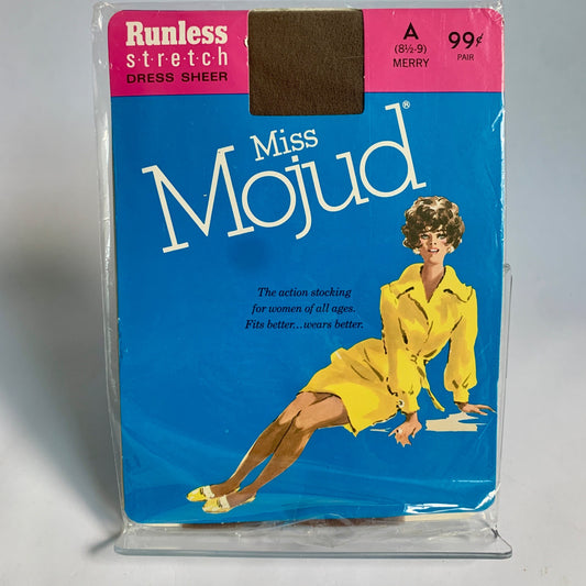 Miss Mojud Runless Stretch Dress Sheer Stockings A 8.5-9 Merry Vintage