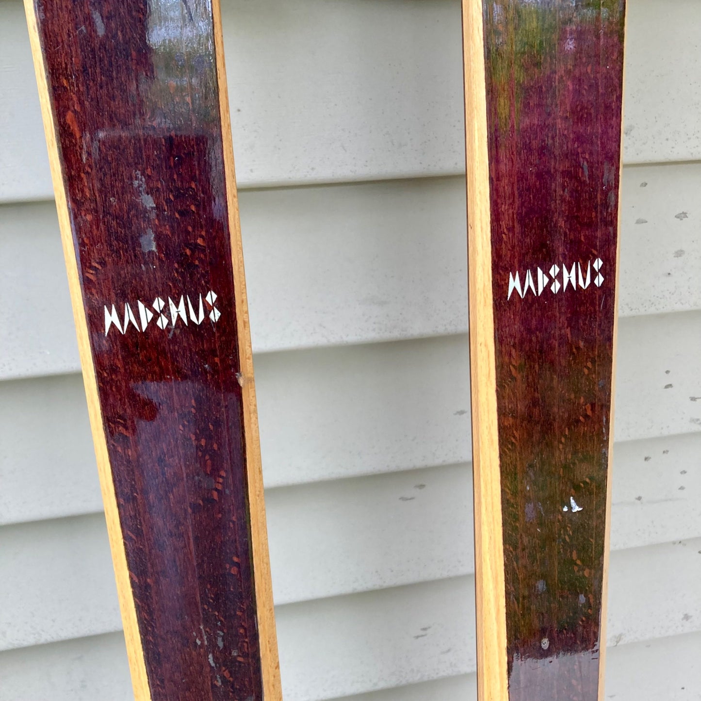 Vintage Madshus Wood Cross Country Skis 205 cm w/3-Pin Bindings Nordic Skiing