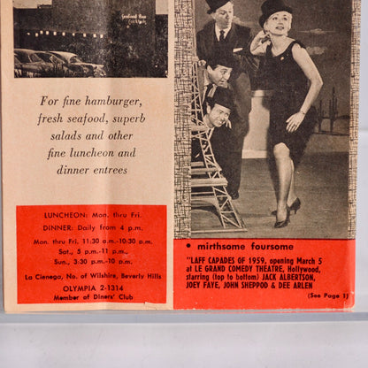 Key Dining Entertainment Southern California Catalog 1959 Vintage