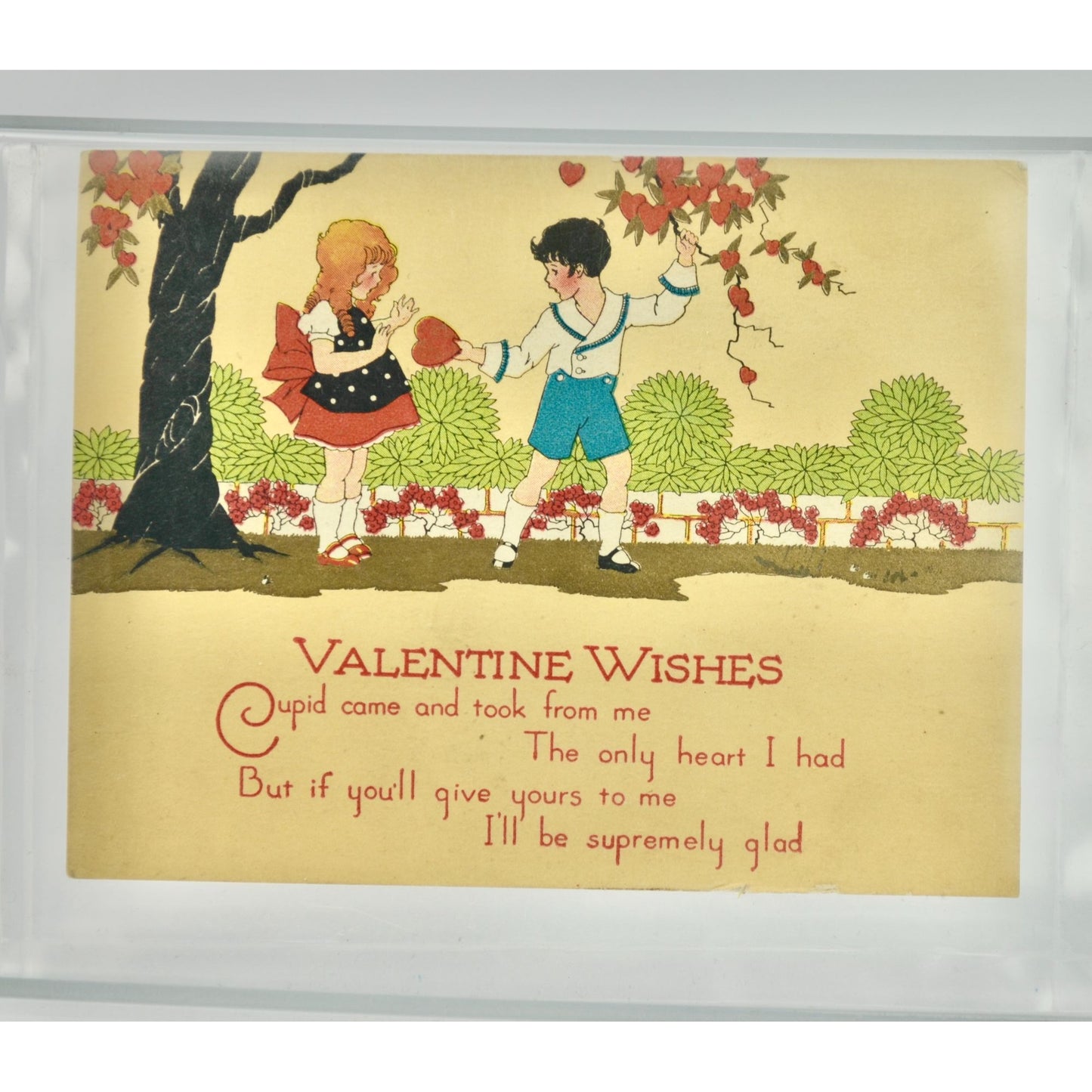 Vintage Valentine's Day Card Wishes Cupid Came