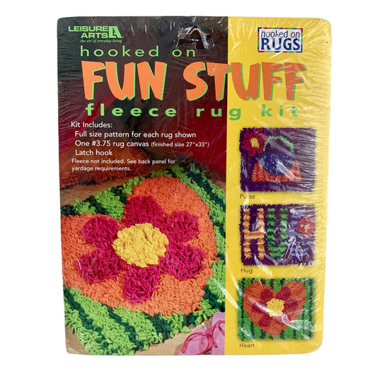 Leisure Arts Hooked on Fun Stuff Fleece Rug Kit Teen Girl 16004