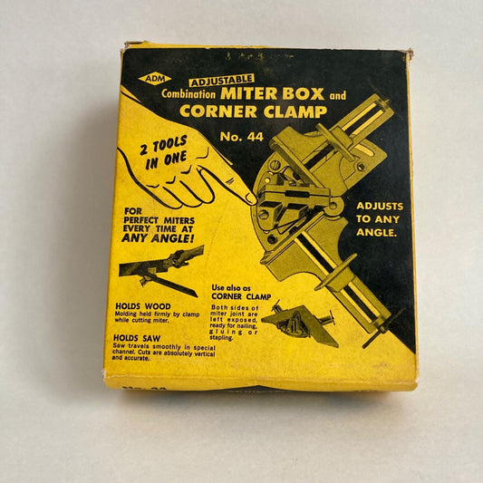 Vintage ADM Miter Box and Corner Clamp No. 44 Adjustable Combination