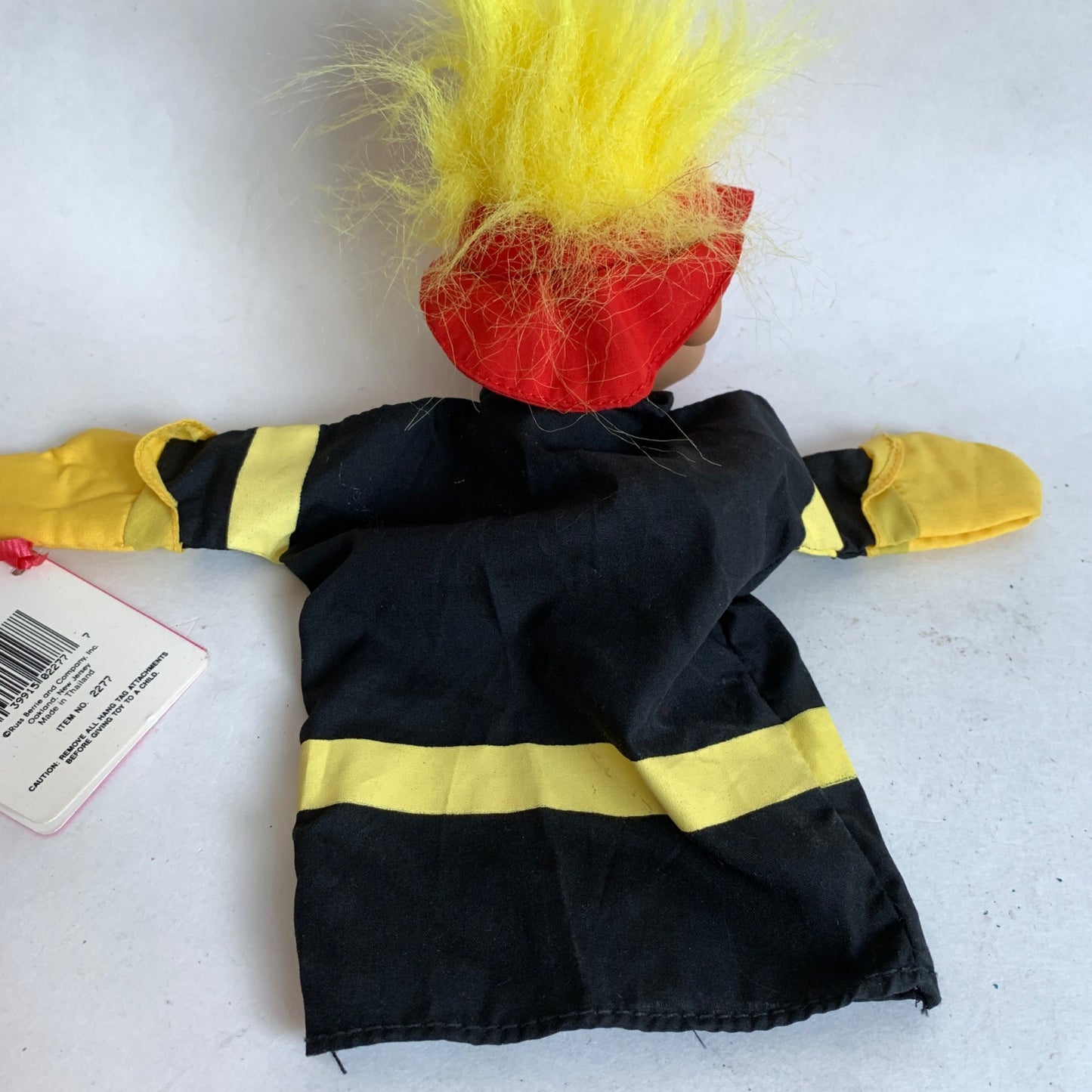 Russ Troll Vintage Fireman Firefighter Puppet WITH TAGS