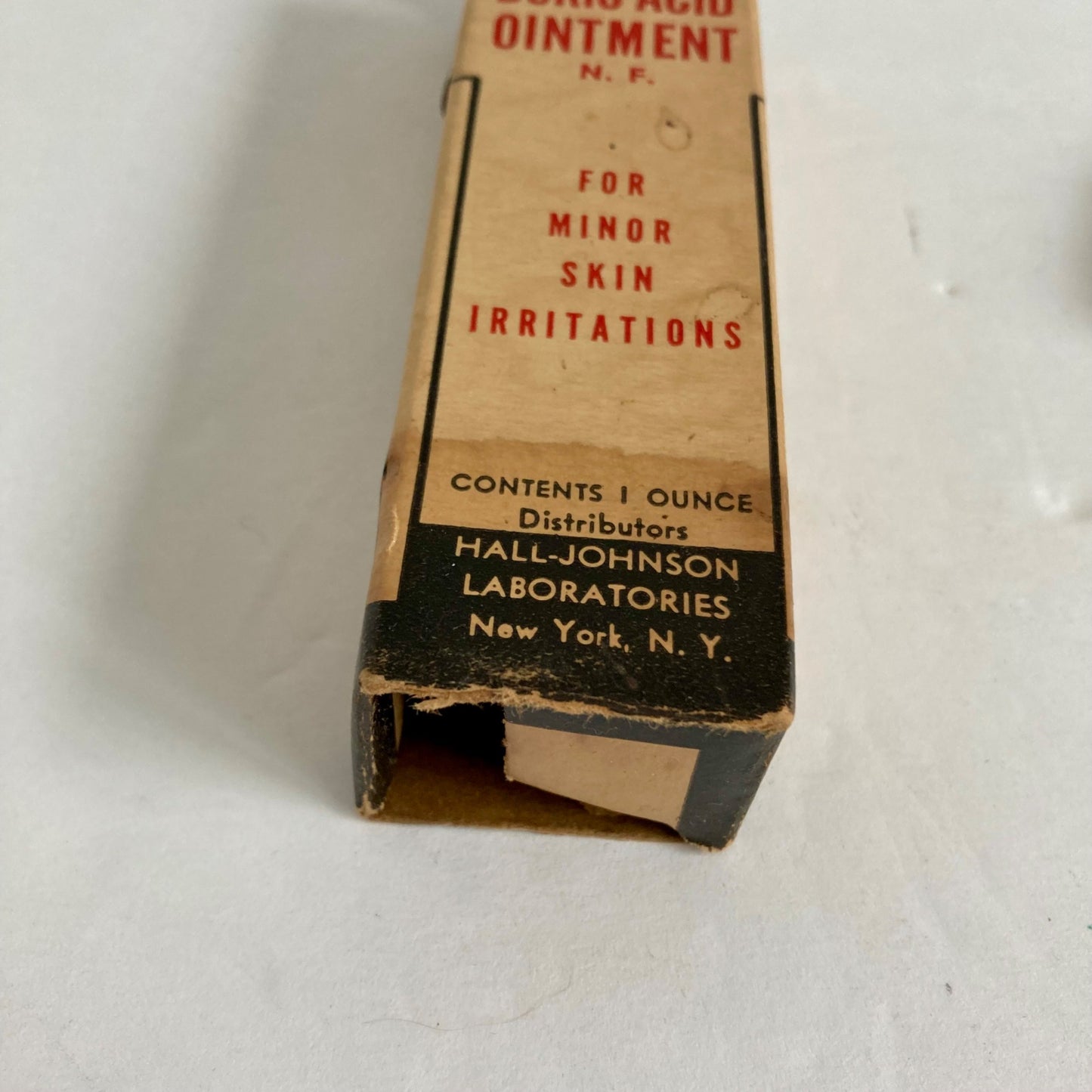 Vintage Hall Boric Acid Ointment Cream w/ Original Box 1 oz. FULL