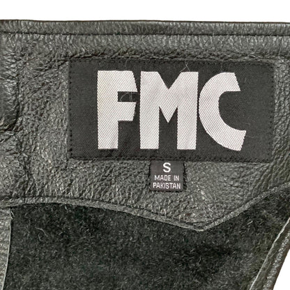 FMC Leather Motorcycle Chaps Size Small Biker Leathers Black Size Zip NICE!