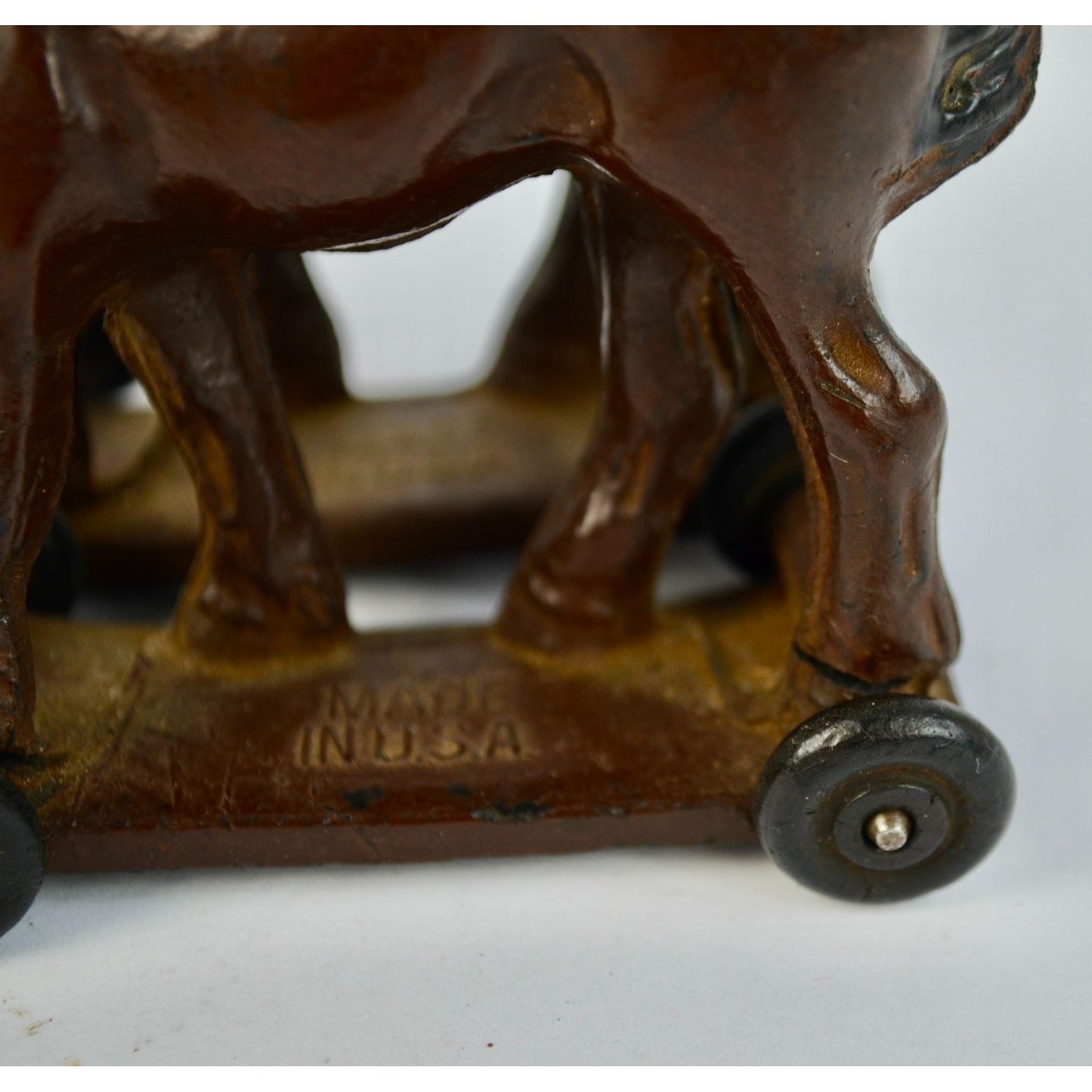 Auburn Rubber Toy Company Draft Double Horses Wheeled AS IS