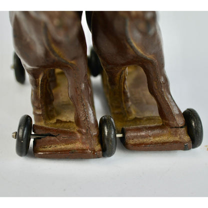 Auburn Rubber Toy Company Draft Double Horses Wheeled AS IS