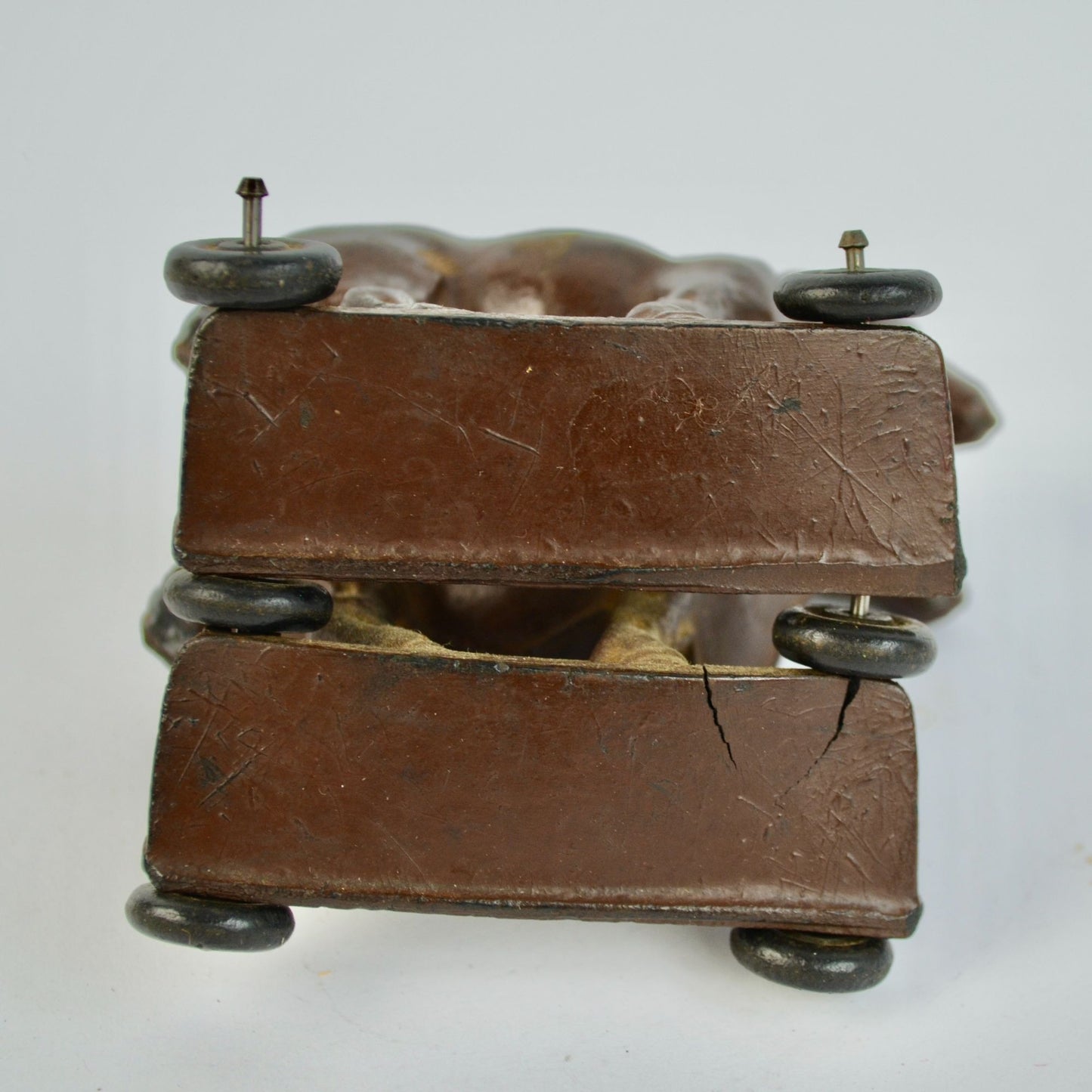 Auburn Rubber Toy Company Draft Double Horses Wheeled AS IS