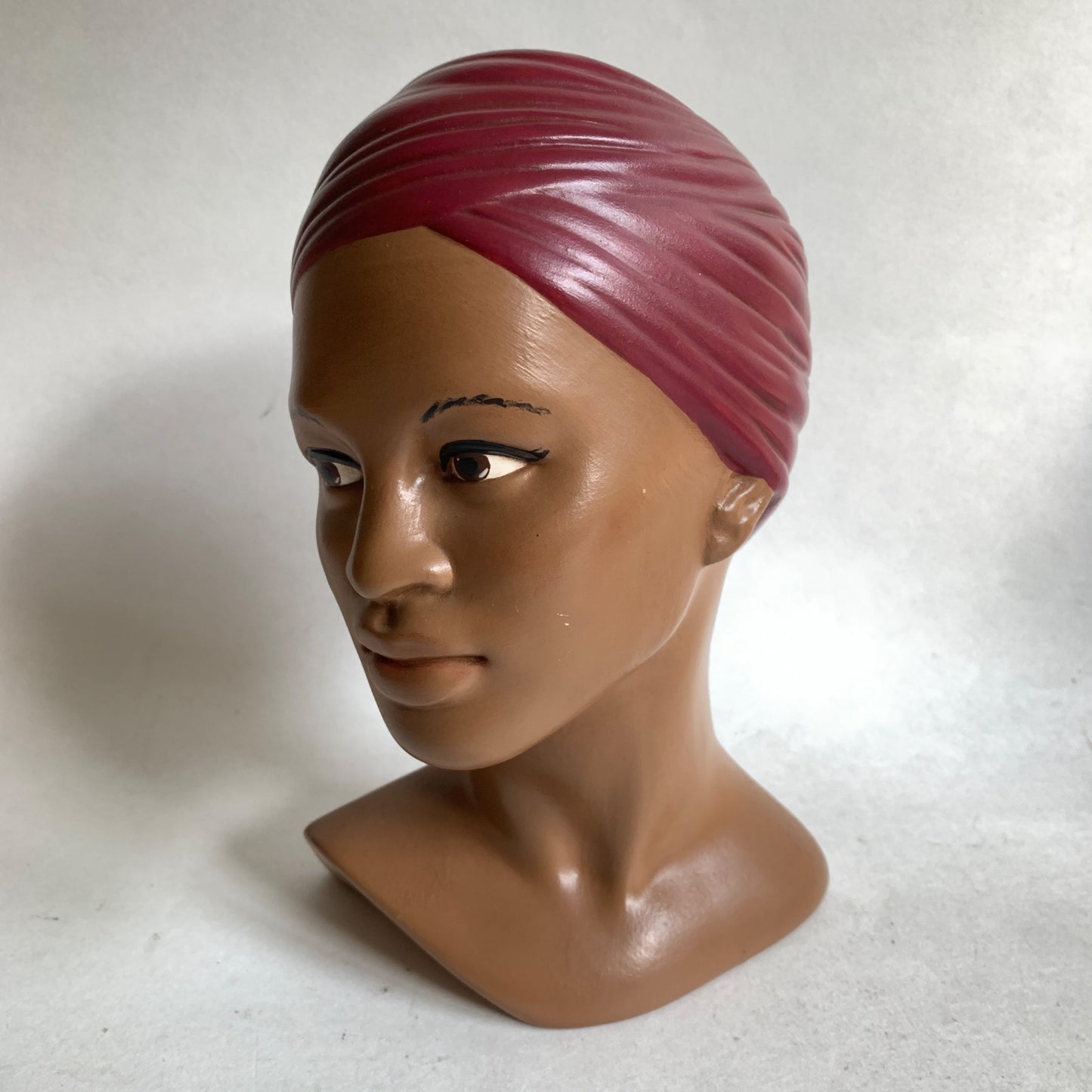 Vintage 1977 Holland Mold Woman's Head Chalkware Turban