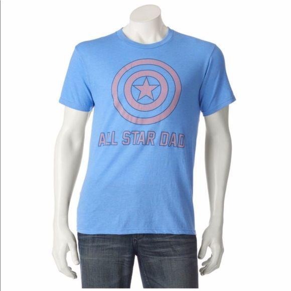 Marvel Captain America All-Star Dad Tee NEW