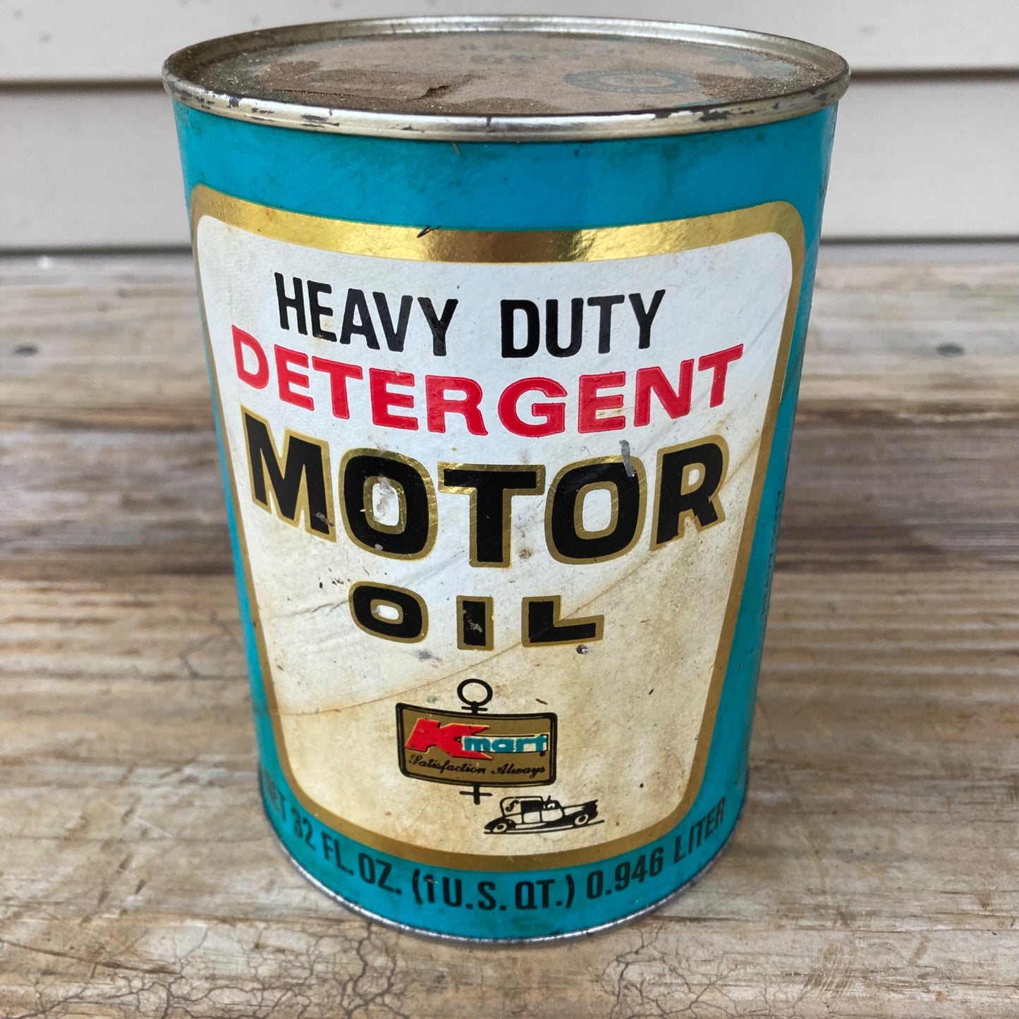 Vintage Kmart Extra Heavy Duty Detergent Motor Oil Can SAE30 1 Quart FULL