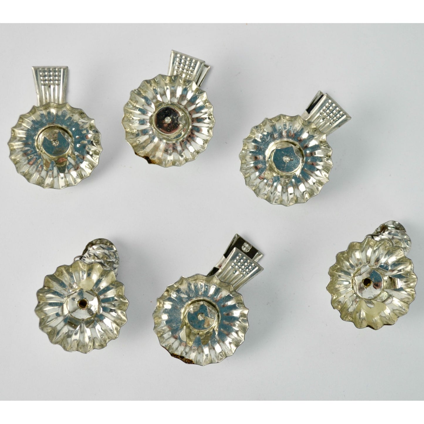 Vintage Aluminum Christmas Tree Candle Clips Lot of 6