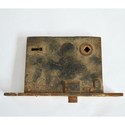 Antique Mortise Door Lock Cast Iron 5.25" Vintage Latch Salvage NO KEY