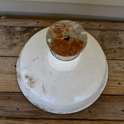 Vintage Miller 14" White Enamel Porcelain Barn Warehouse Light