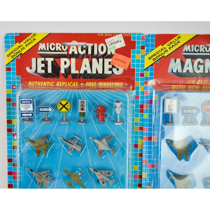 Funrise Micro Action Jet Planes and Magnifiers Set New Vintage NOS 1989