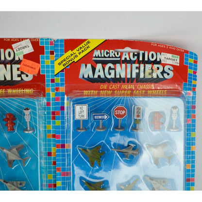 Funrise Micro Action Jet Planes and Magnifiers Set New Vintage NOS 1989