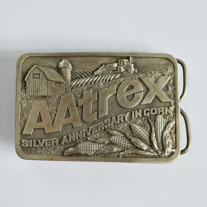 AAtrex Silver Anniversary Corn Pewter Belt Buckle