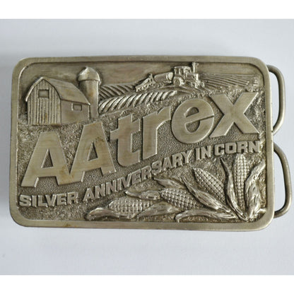 AAtrex Silver Anniversary Corn Pewter Belt Buckle