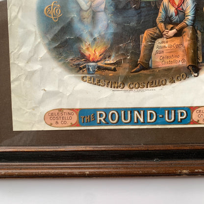 Vintage The Round-Up Cigar Celestino Costello & Co Framed Print