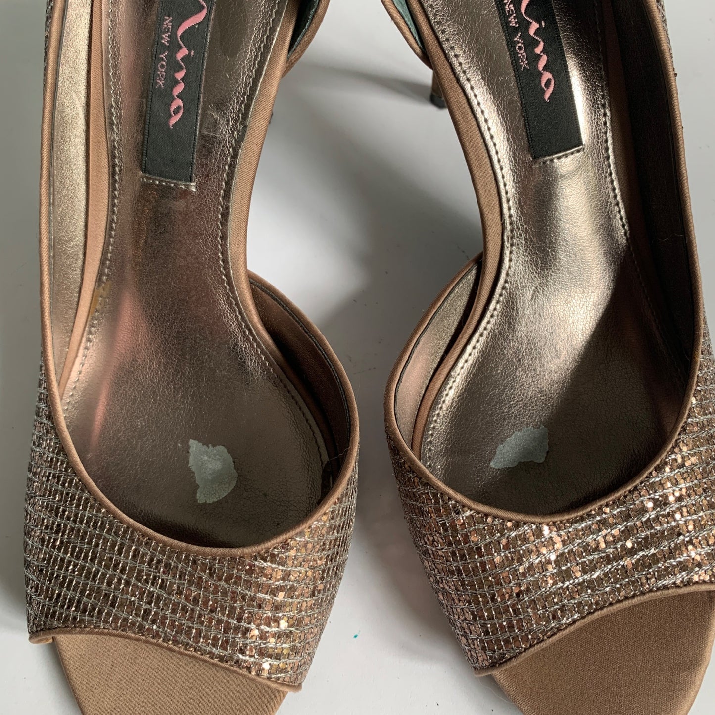 Nina Fern GM Sandal Heels Heel Bronze 7.5 M