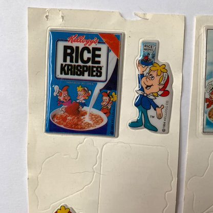 1984 Vintage Kellogg's Rice Krispies Puffy Stickers Set of 6