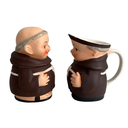 Goebel West Germany Franciscan Monk Sugar Creamer Set