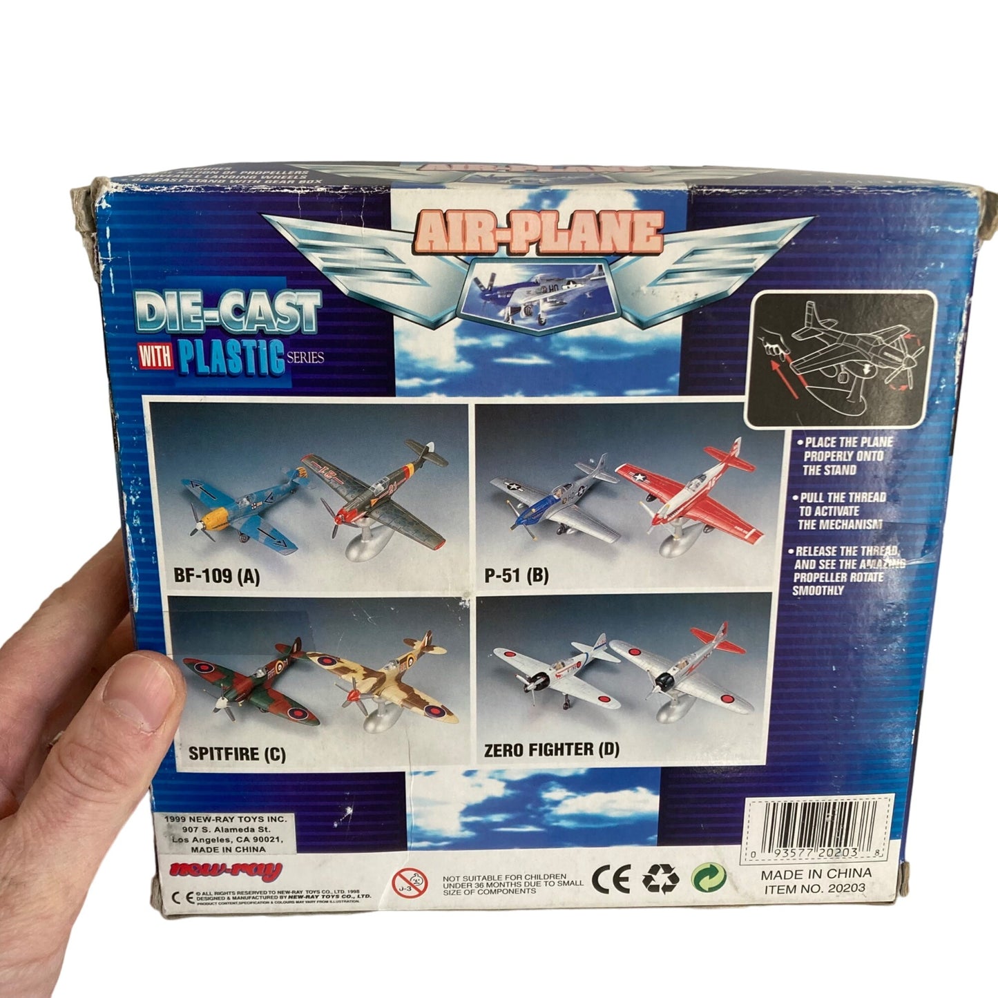 Vintage New-Ray Spitfire Diecast Airplane w/ Box 1/48 Scale 565253