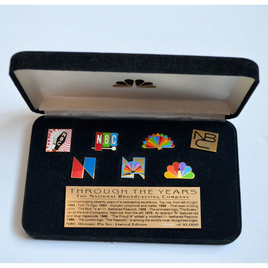 NBC Through the Years Pins Collection in Velvet Case Vintage