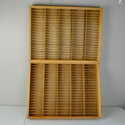 Set of 2 Napa Valley Box Company 100 Cassette Tape Wall Rack Wood Holder