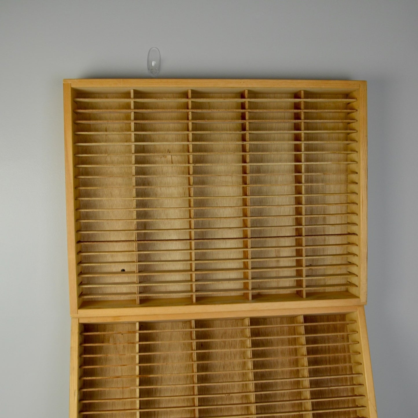 Set of 2 Napa Valley Box Company 100 Cassette Tape Wall Rack Wood Holder