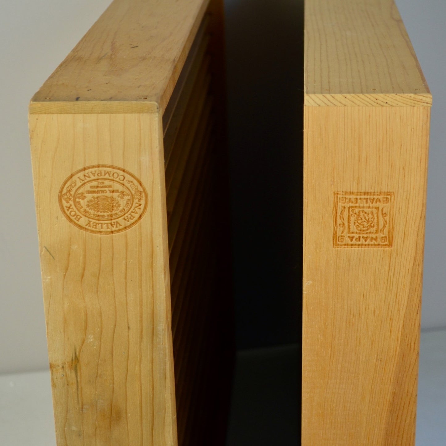 Set of 2 Napa Valley Box Company 100 Cassette Tape Wall Rack Wood Holder