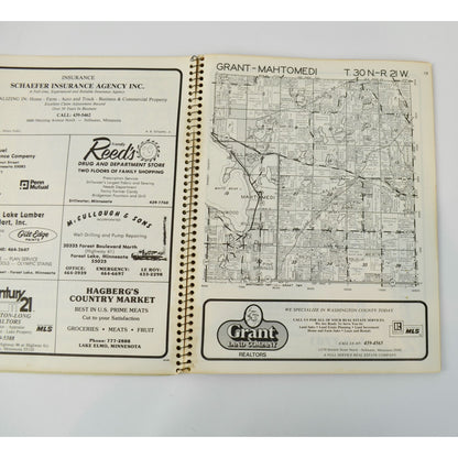 Vintage 1979 Washington County, MN Land Atlas & Plat Book Minnesota Platbook