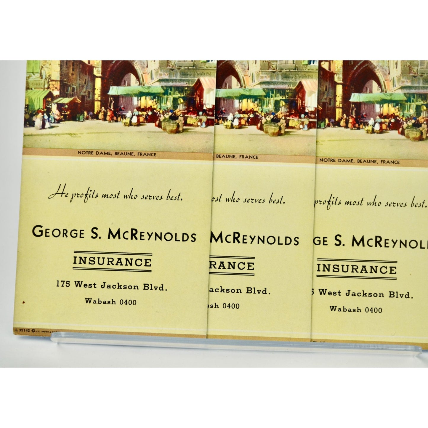 George McReynolds Insurance Wabash Blotting Cards Vintage Unused