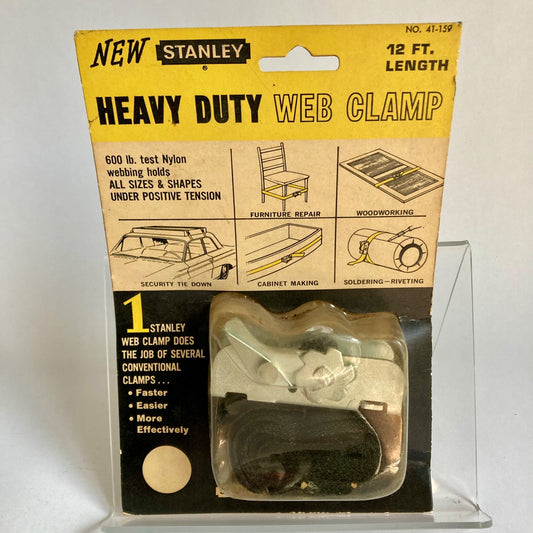 Vintage NOS Stanley Heavy Duty Web Clamp 12' No. 41-159 Strap